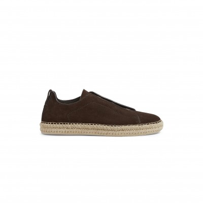 ZEGNA TRIPLE STITCH ESPADRILLE SLIP-ON SNEAKER 